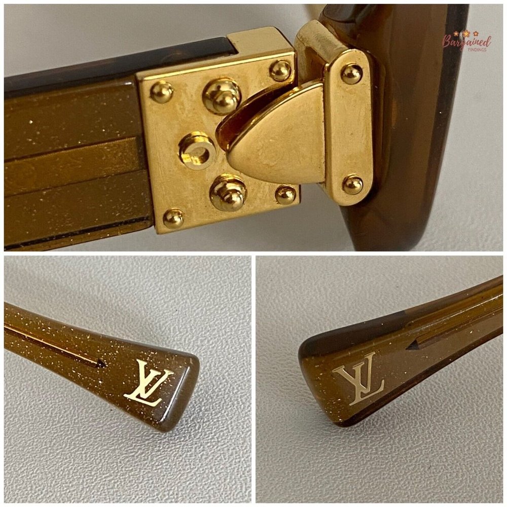 Authentic LOUIS VUITTON Gold Speckling Acetate Frame Soupcon Sunglasses - Z0003W - Picture 7 of 12